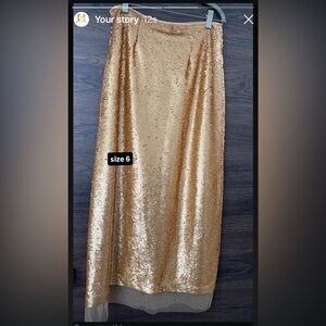 Elegant Gold Sequin Skirt
